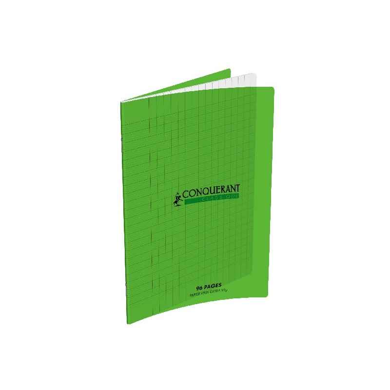 CAHIER POLYPRO 17*22 CONQUERANT 96 P VERT