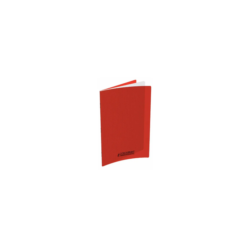 Cahier polypro 24 x 32 cm - 96 pages - petits carreaux (5x5mm) - rouge